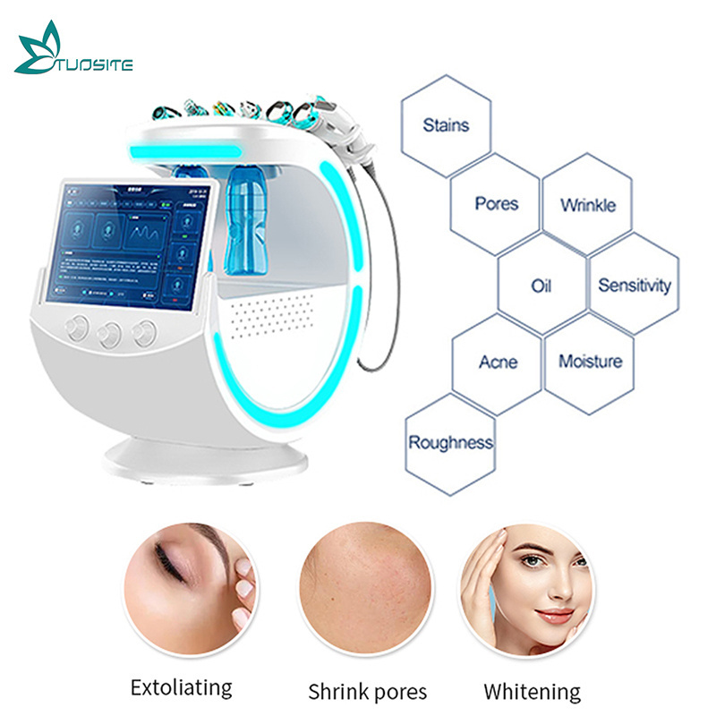 2023 Hydra Hydro Dermabrasion Facial Machine 7 in 1 Galvanic price beauty machine micro Jet Peel Machine Smart Ice Blue