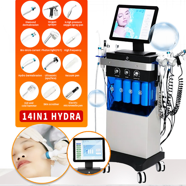 2024 Newest Hydro Dermabrasion Skin Tightening Diamond Dermabrasion Beauty Equipment 14In1 Multi facial Functions Hydra Machine