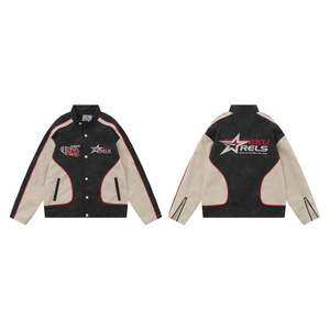 Oem Sportswear Embroidered Logo Heavy Weight Motorcycle Riding Bomber Jacket Oversized Vintage Nascar Racing Jacket