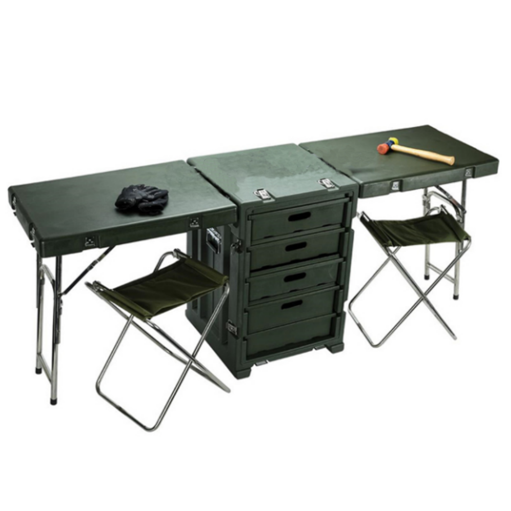 Tsumani roto molded construction field desk for outdoor field table mobile office