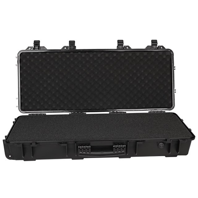 933615 outdoor shockproof waterproof long rolling rugged hard plastic case protective hard carry gun case