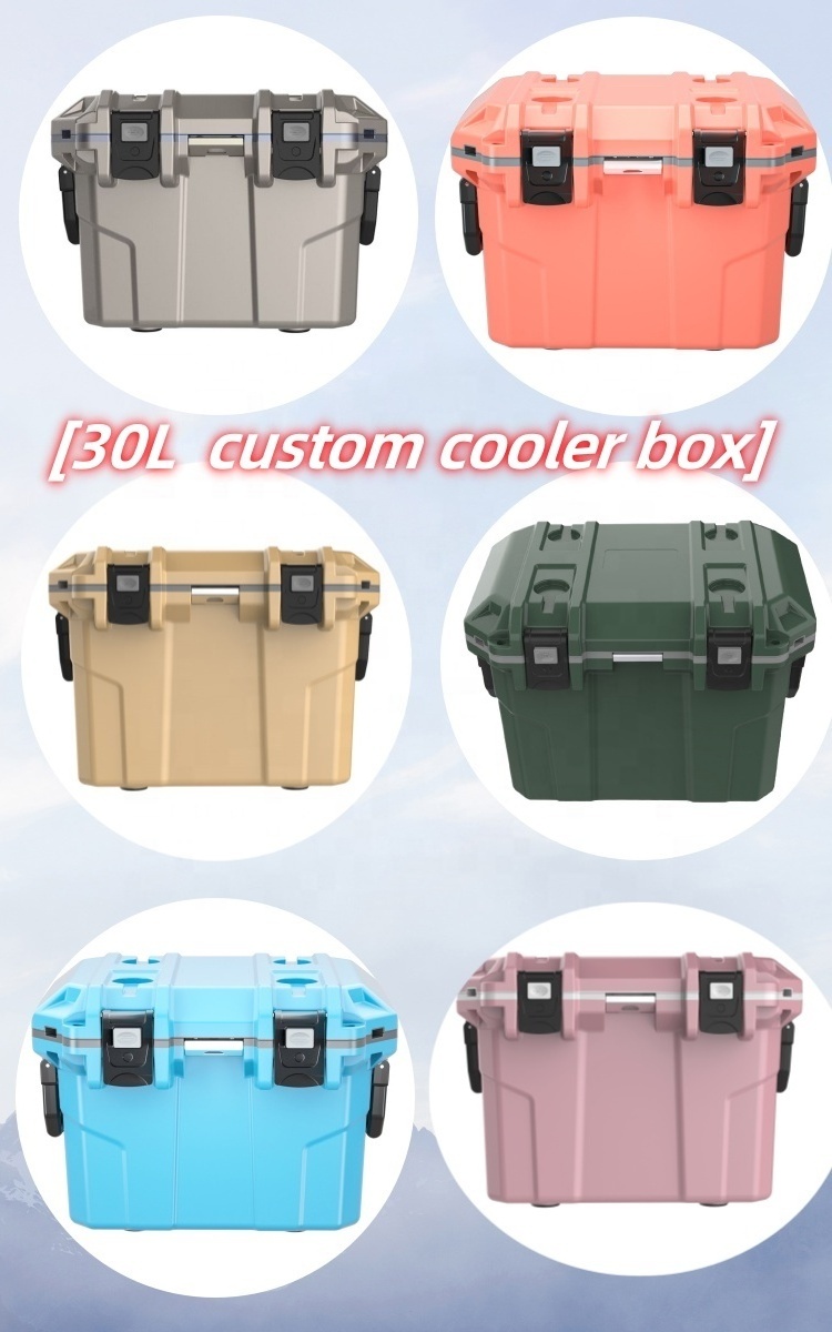 12L 13.5L 30L 50L 70L 90L Plastic Insulated Ice Cooler Outdoor Ice Cooler Box Portable Beer Can Drinking Cooler Box With Wheels