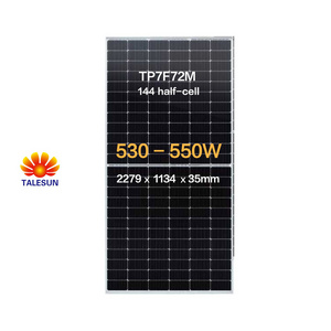 TALESUN 530 - 550W 144 half cell 10BB bifacial dual glass half-cut mono perc Monocrystalline all full black solar panels