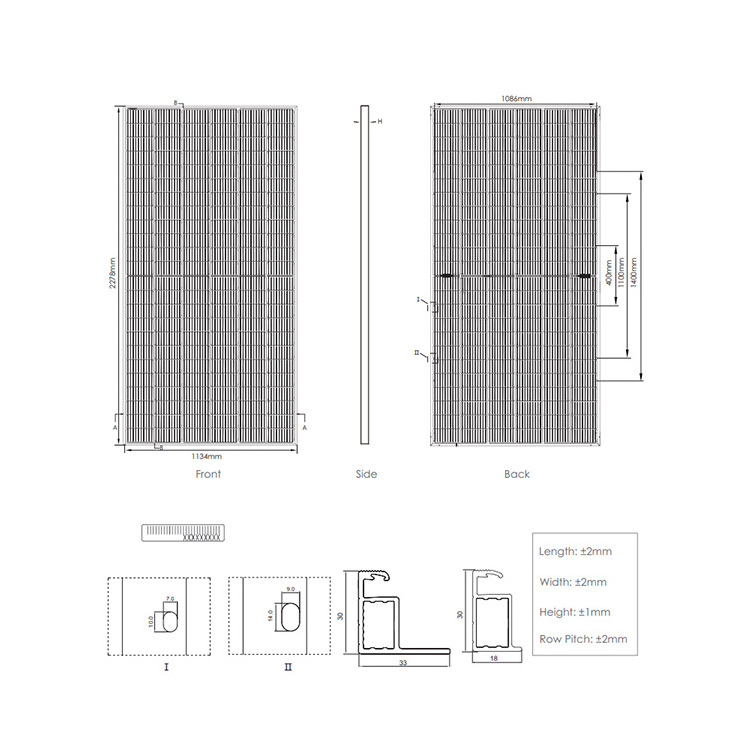 TSUN 27.5 KG High Transmission P Type Monocrystalline Jiangsu 500 Watt Solar Panel