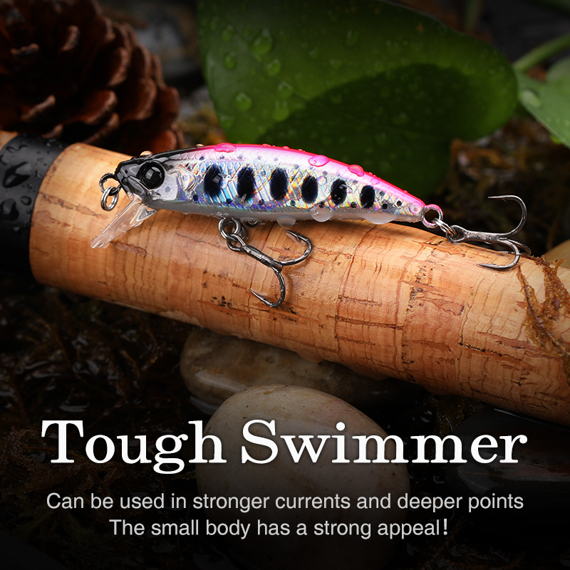 TSURINOYA Intruder 51S Sinking Minnow Stream Fishing Lure 51mm 5.8g Artificial Hard Bait For Trout Ajing Jerkbait River Baits