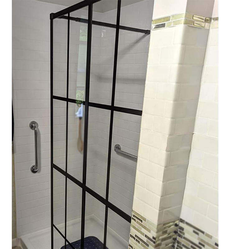 5mm 6mm 8mm 10mm Silk Screen Tempered Shower Glass Panels in Black Shower Door