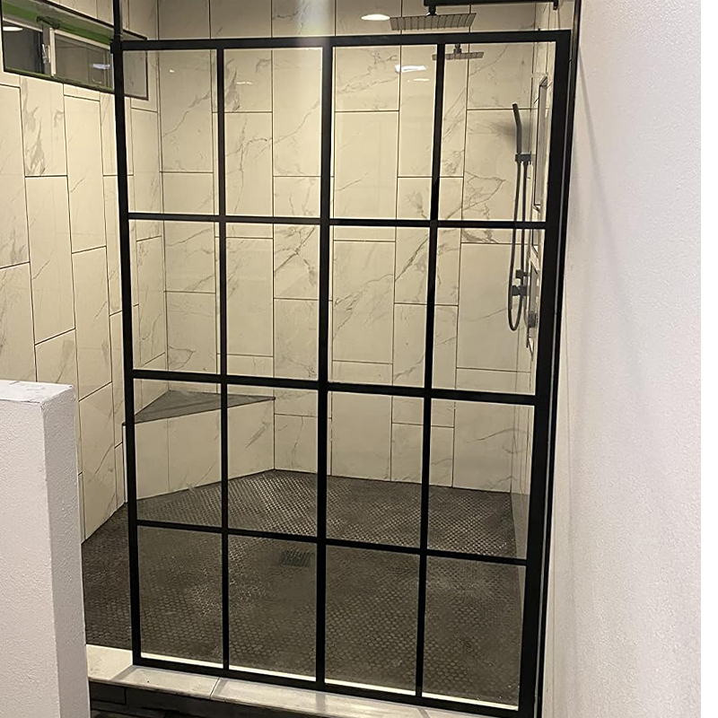 5mm 6mm 8mm 10mm Silk Screen Tempered Shower Glass Panels in Black Shower Door