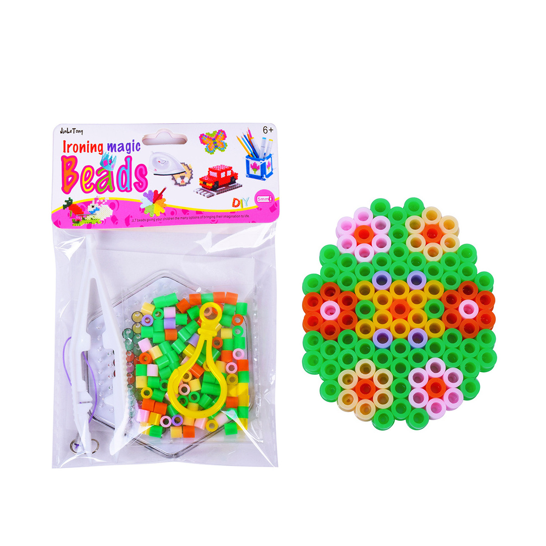 2023 Hot Sale Educational Toys Multi Color Hexagon Plastic Ironing Beads Kits Children's Mosaic Craft Diy Hama Beads Toys