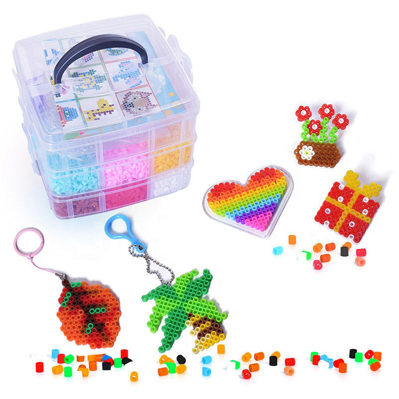 Wholesale 5mm Boxed Fuse Beads Kids Diy 12 Colors Perler Beads Educational Eva Ecofriendly Toys 3 Layers Hama Beads