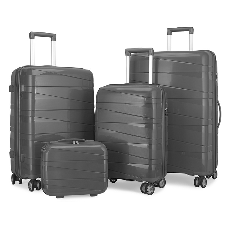 Classic Unisex Hard Luggage PP Travel Bag Sets with Spinner Caster Trolley