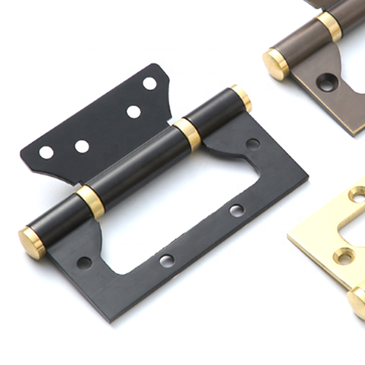 High Quality Furniture Hardware Copper Round Square Corner Brass Black Close Door Hinge