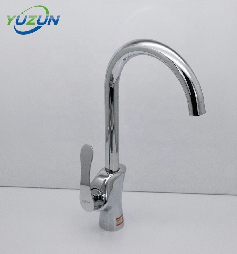 Stainless steel kitchen  with faucet single  brass faucets