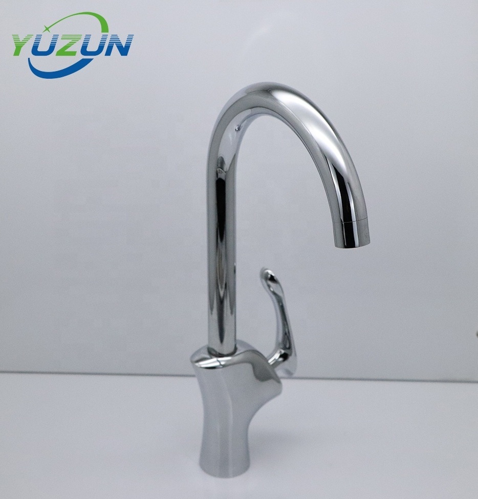 Stainless steel kitchen  with faucet single  brass faucets