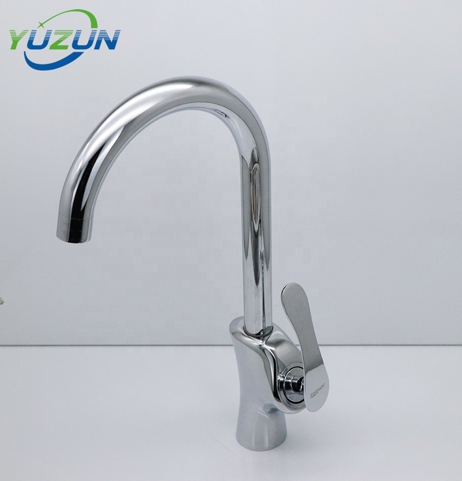 Stainless steel kitchen  with faucet single  brass faucets