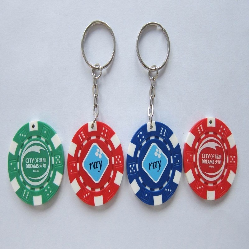 all kind of custom casino Poker Chips Imprinted Key chains