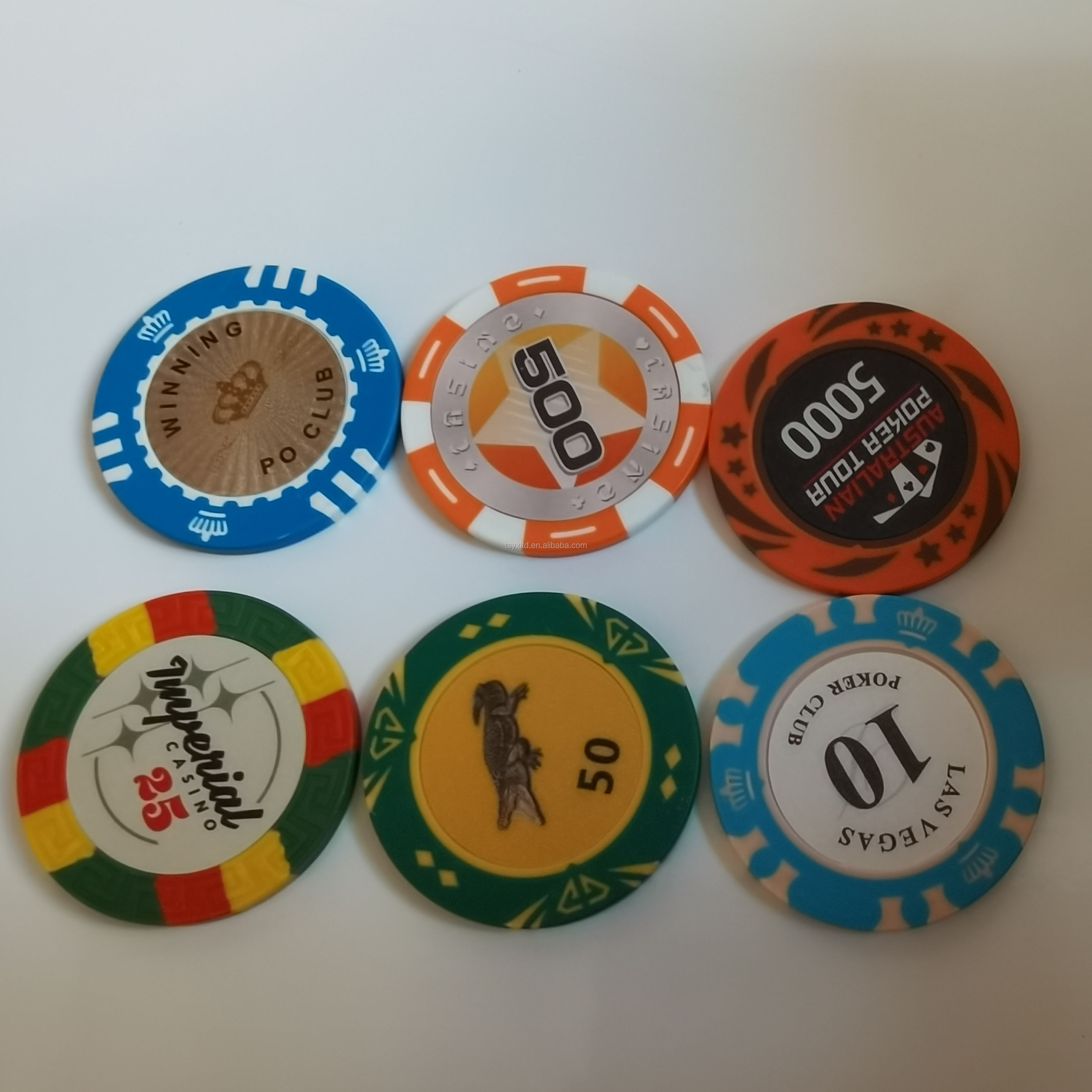 poker supplies poker chips for chip board game ceramic custom logo artwork for both side printing 14g poker chips