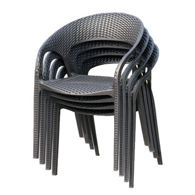 Factory Wholesale Outdoor Dining Lounge Chair Stacking PP Plastic Stackable PVC Rattan Garden Chairs