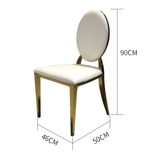 Wholesale Luxury Hall Wedding  Round Back Stackable Stainless Steel Chairs For Wedding Events