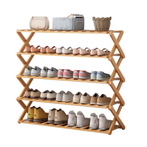 Customized Screen Printing Wooden Slippers Shoes Rack New Design Bamboo Tower Shoe Organizer Entryway Shoes Storage Rack