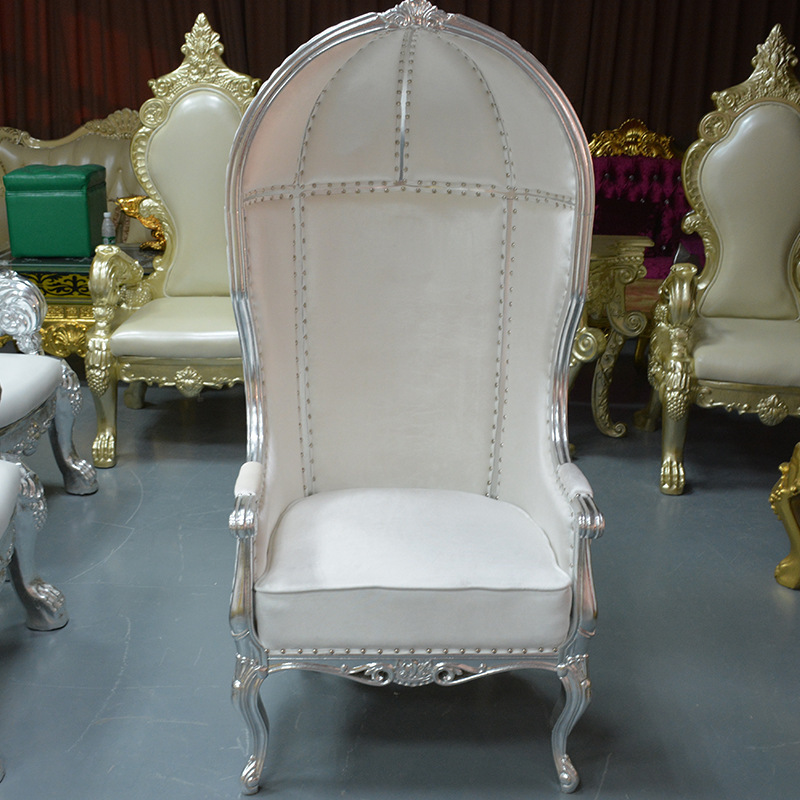 Wholesale High Back Royal Elegant Wedding Birdcage Wooden Frame Golden Stainless Steel Chair For Bride And Groom