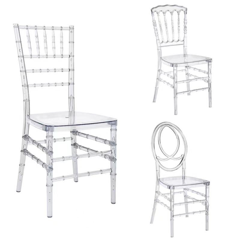 Wholesale Hotel Banquet Party Event Stackable Resin Plastic Transparent Clear Acrylic Wedding Tiffany Chiavari Chair For Event