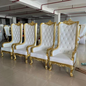 King And Queen High Back Cheaper Pink King Sliver Throne Chairs High Back Royal Luxury Wedding Chair