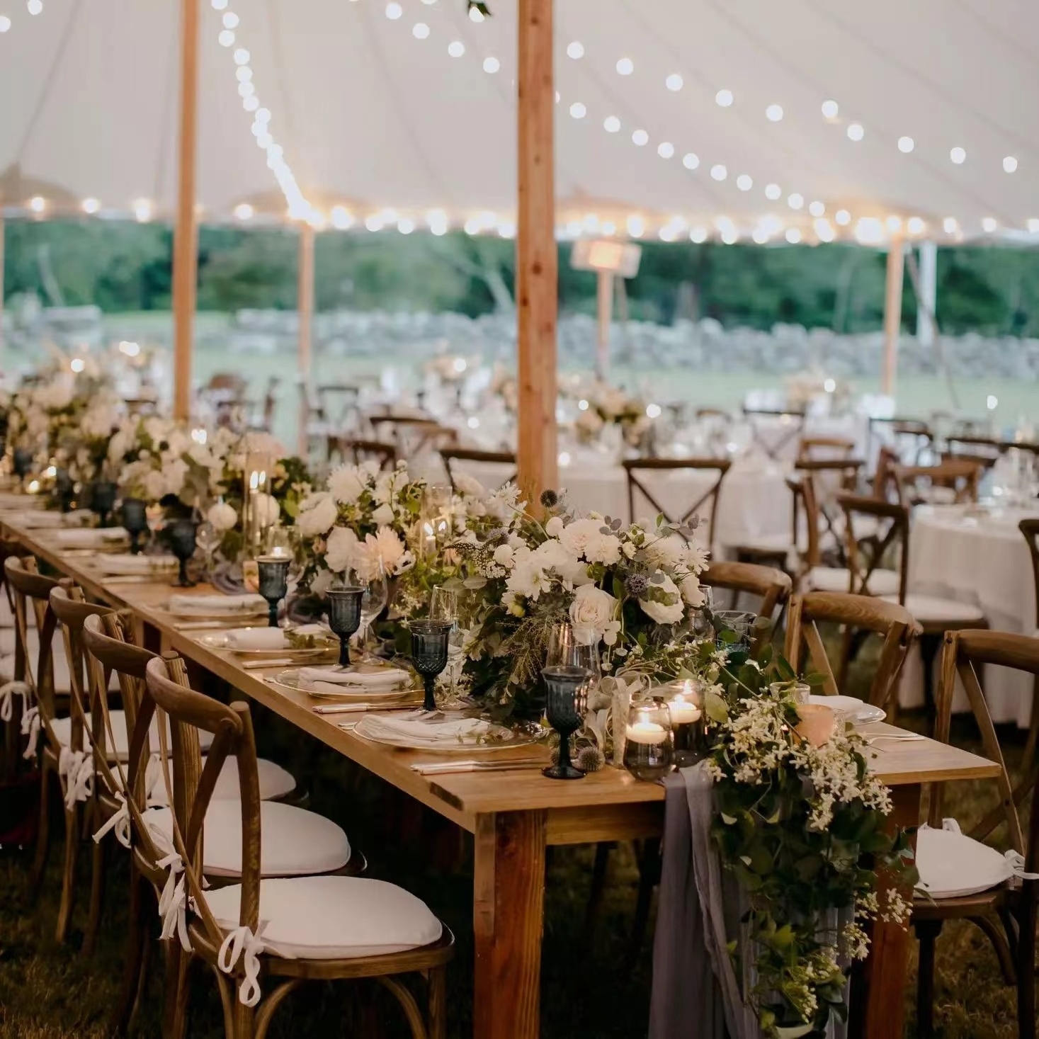 High Quality Stackable White Beech Oak Bistro Dining Rental Wedding X Crossback Wood Cross Back Chair