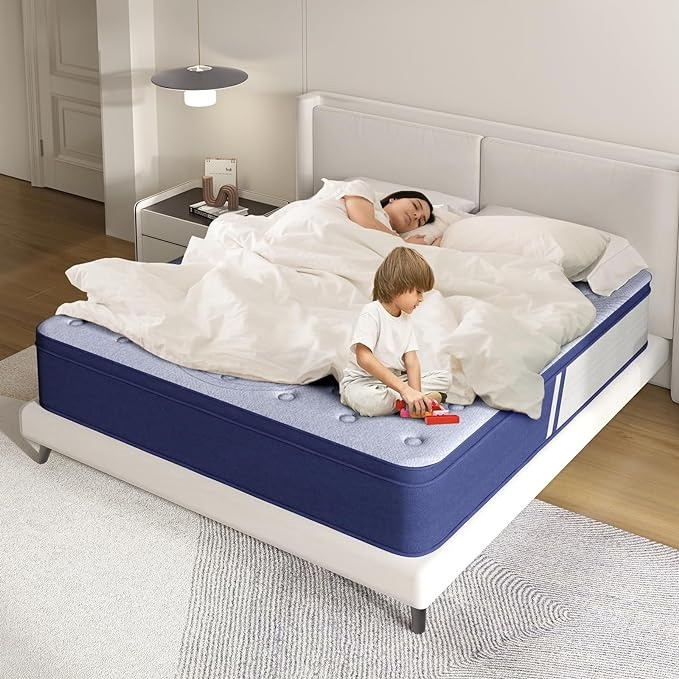 Queen Size Mattress, 10 Inch Hybrid Queen Mattress in a Box for Pressure Relief & Sound Sleep