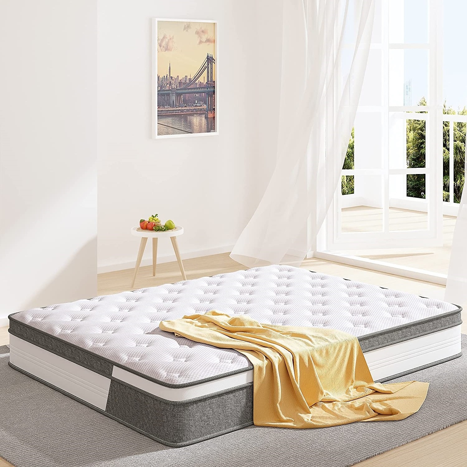 10 Inch Memory Foam and Innerspring Hybrid Mattress in a Box Medium Firm Mattress