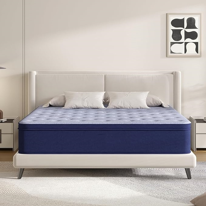 Queen Size Mattress, 10 Inch Hybrid Queen Mattress in a Box for Pressure Relief & Sound Sleep