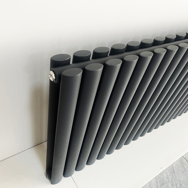 Anthracite Horizontal 600*590MM Oval Column Central Heating Radiator Modern Decorative Design Hot Water Heating Radiator