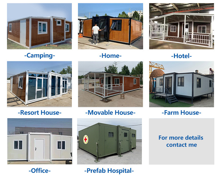 20ft 40ft Villa house With 3 bedroom Easy Light Steel flat pack foldable expandable container china prefab houses