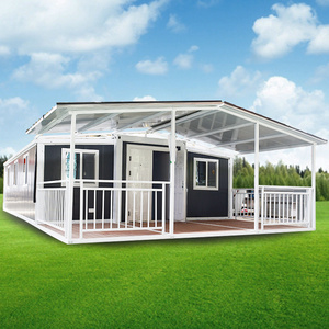 20ft 40ft Hurricane proof Light Steel foldable flat pack expandable storage prefabricated 4 bedroom container house