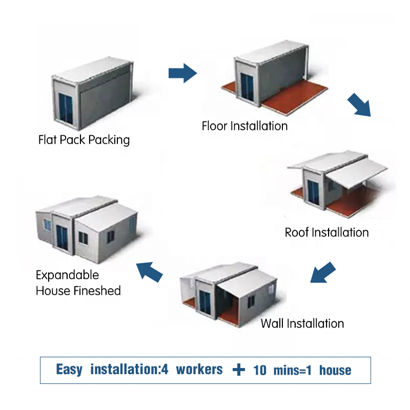 Modular 20 30 40 ft tiny hut portable fold out luxury prefab china foldable homes folding container houses