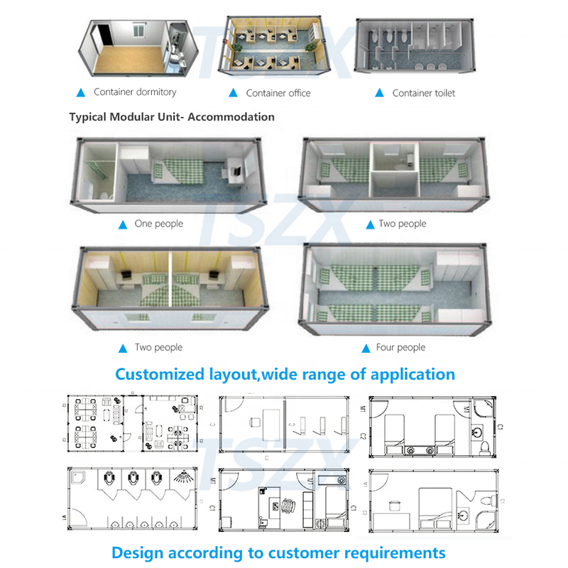 Fast assembly China Prefab Flat Pack Container Prefab House  Home Office Hotel Prefabricated FlatPack Container House Home