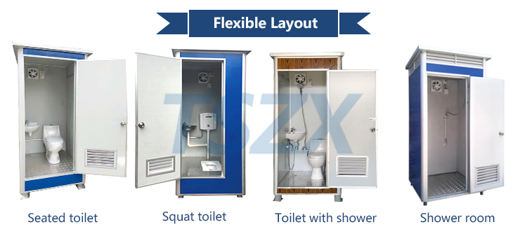 Modular plastic outdoor luxury mobile toilets mobile toilets mobile portable toilet shower cabin for sale