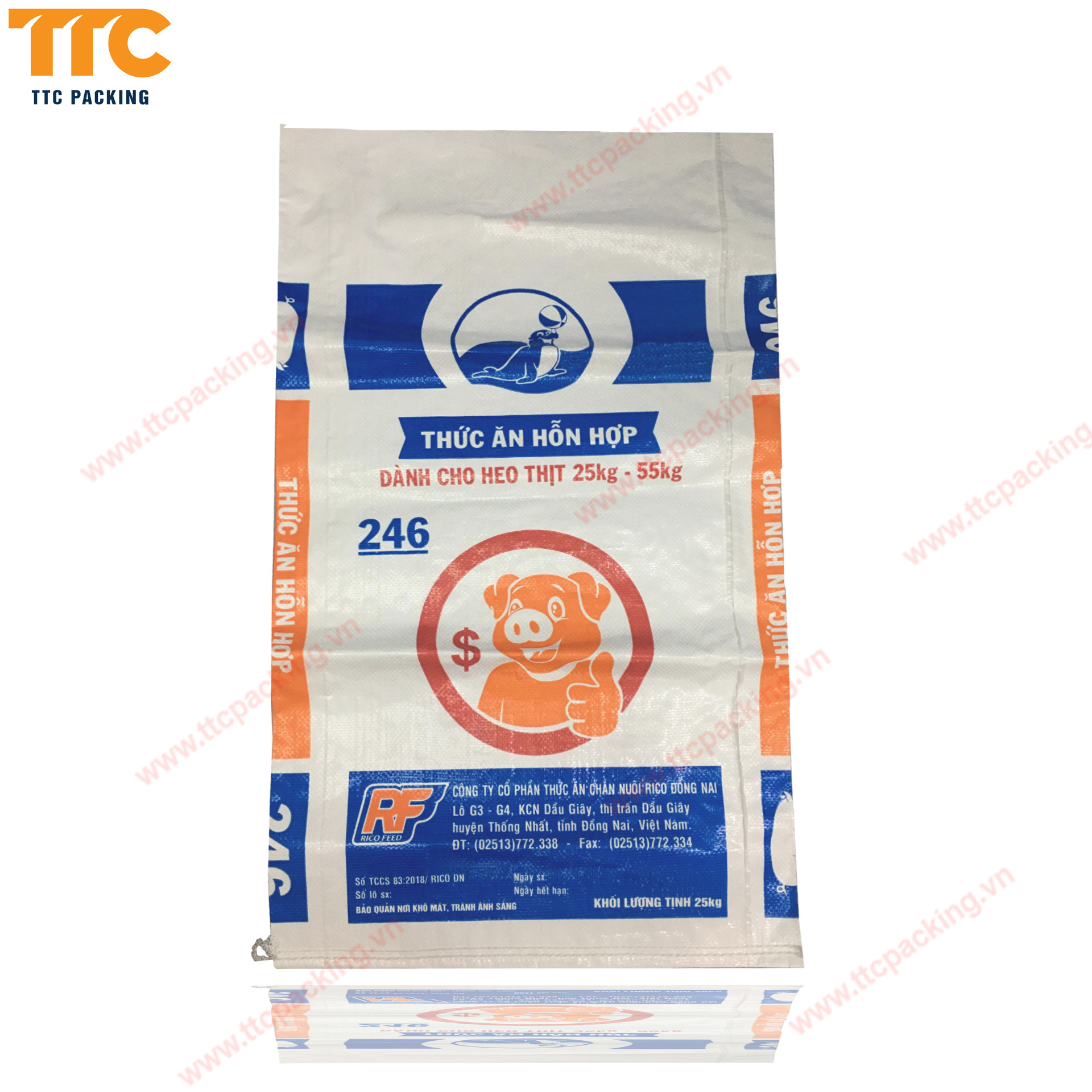 Vietnam poultry chicken fish pig farm animal 25kg 50kg pp woven bag empty feed bags for wholesale