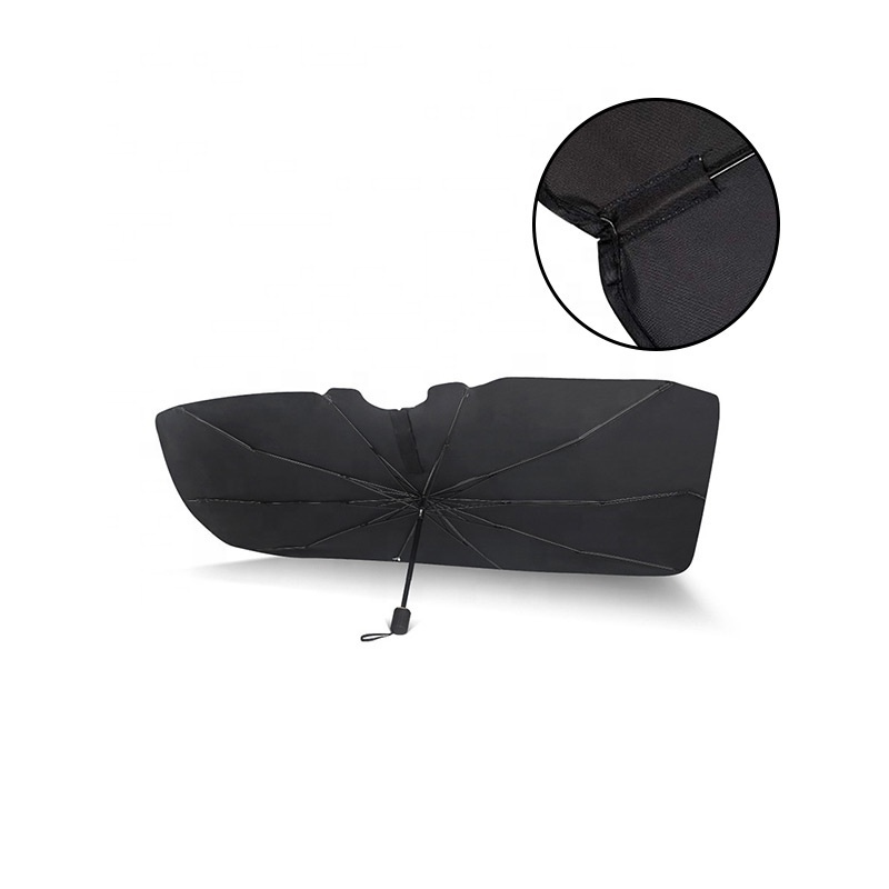 UV Reflecting Foldable Front Car Windshield Sun Shade With Storage Pouch