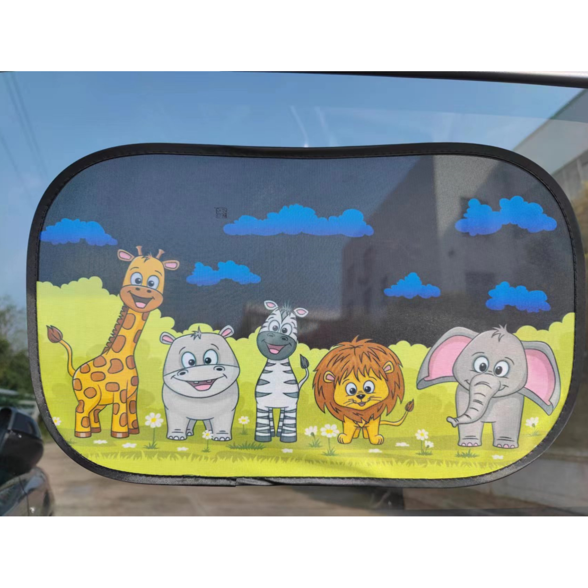 Cute Carton side sunshade for baby  children's  favorite  cartoon nylon mesh car   static cling car sunshade