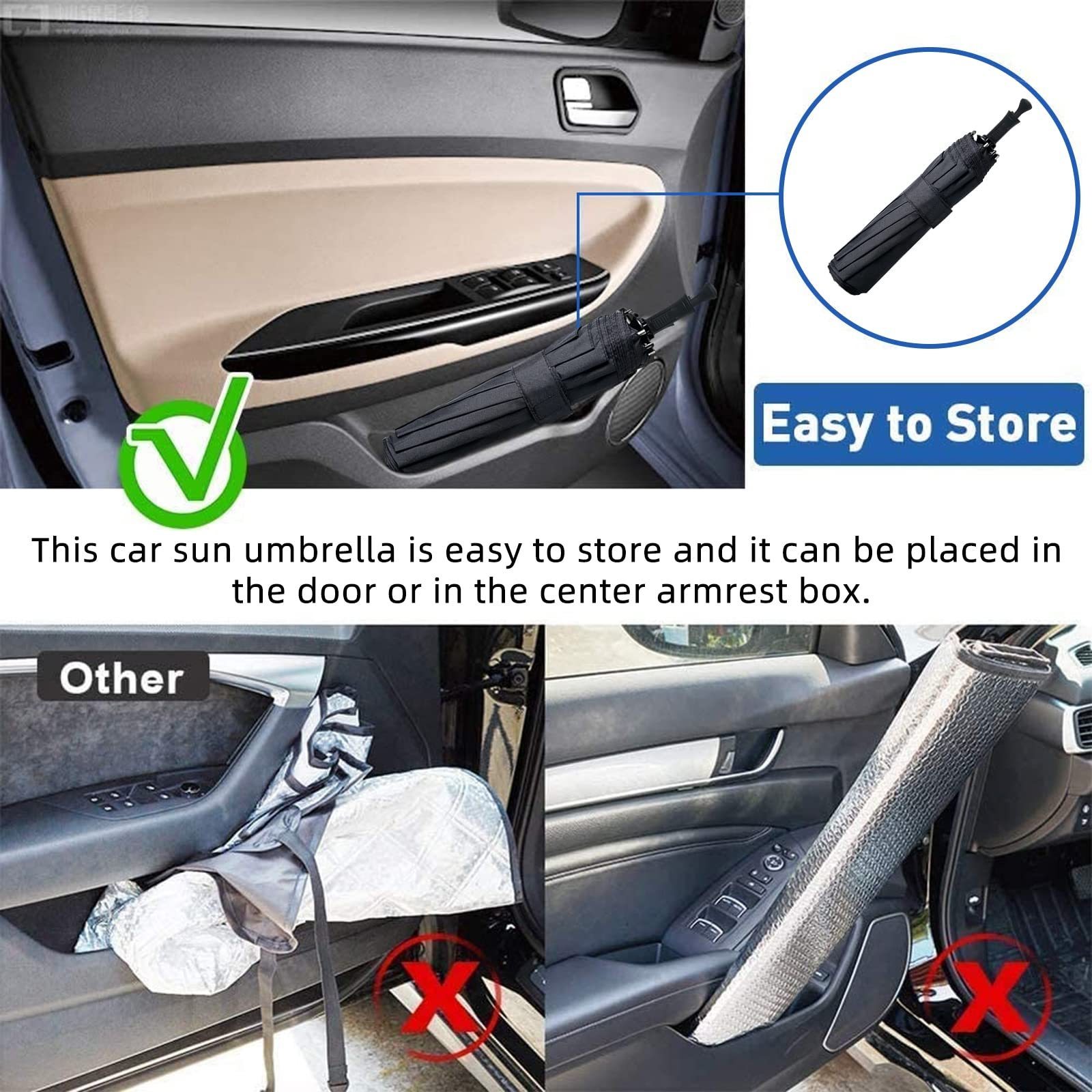 universal custom folding UV block 190T protector car front windshield umbrella sun shade sunshade for truck