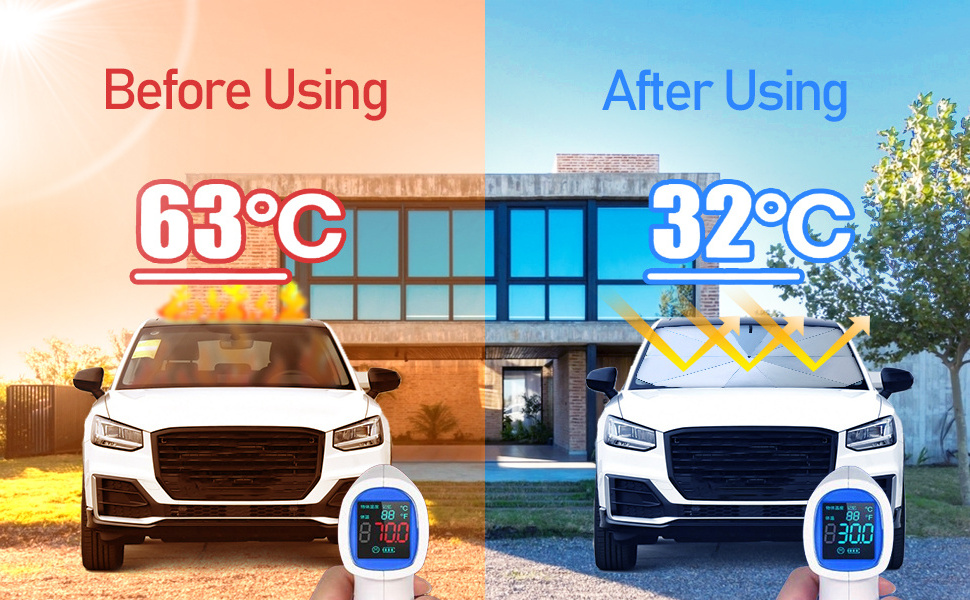 universal custom folding UV block 190T protector car front windshield umbrella sun shade sunshade for truck