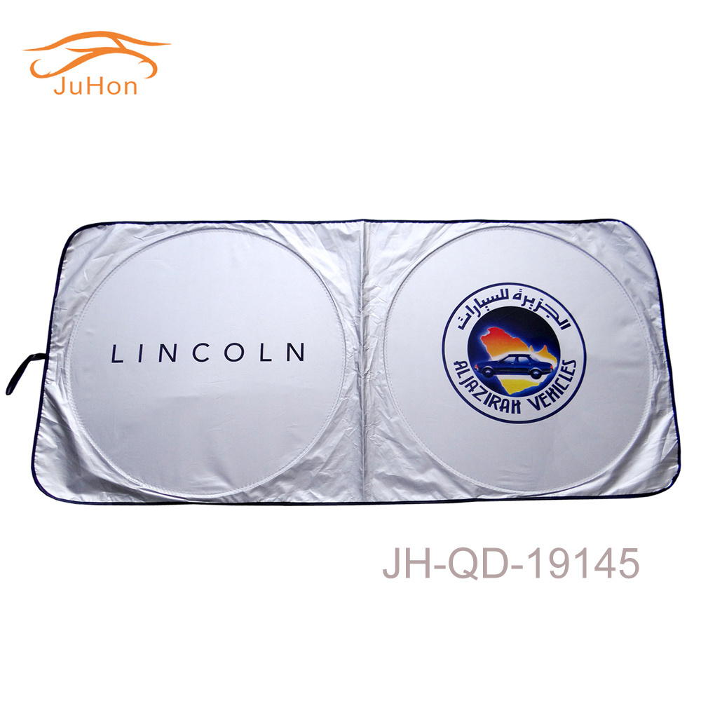 Custom logo portable foldable car vehicle front window sunshade