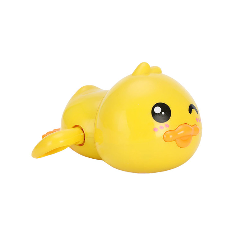 Hot Sales Hand Clockwork Swimming Yellow Duck Floating ABS Silicone Children Shower Bath Toys for Babies Kids