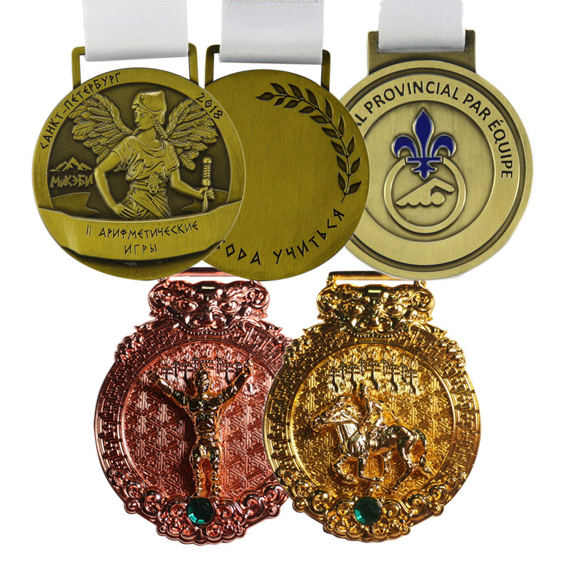 Wholesale St Benedict Colored Fiesta War Medal 3D With Insert Promotion Soviet Neck Ribbon Metal Medals Custom