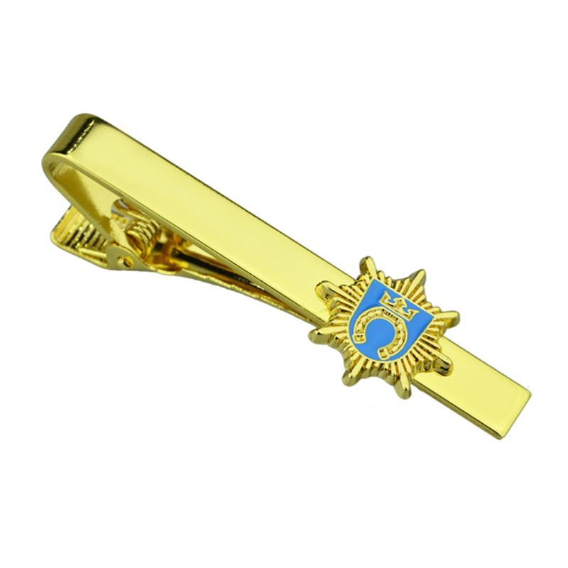 Unique Enamel Gold Plating Custom Tie Clip Manufacturers Tie Clips For Men With Custom Logo