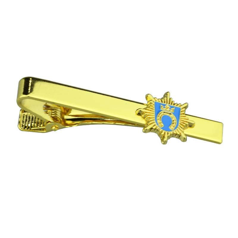 Unique Enamel Gold Plating Custom Tie Clip Manufacturers Tie Clips For Men With Custom Logo