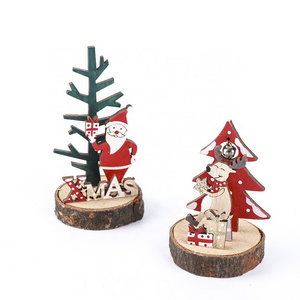 Christmas Santa Claus Wooden Home Ornaments For Xmas Desktop Decorations Wholesale Cartoon Snowflake Rudolph Reindeer Dolls