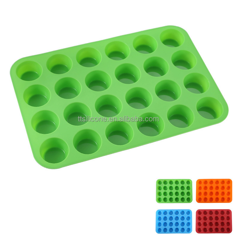 Silicone Moulds Baking Tools 24-link round muffin cups kitchen high temperature resistant baking pan cake moulds