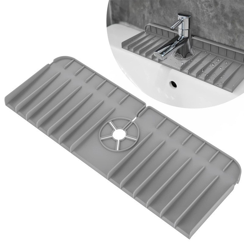 Silicone Sink Draining Pad Behind Faucet Upgrade Silicone Sink Faucet Splash Guard Kitchen Faucet Water Catcher Mat Tray