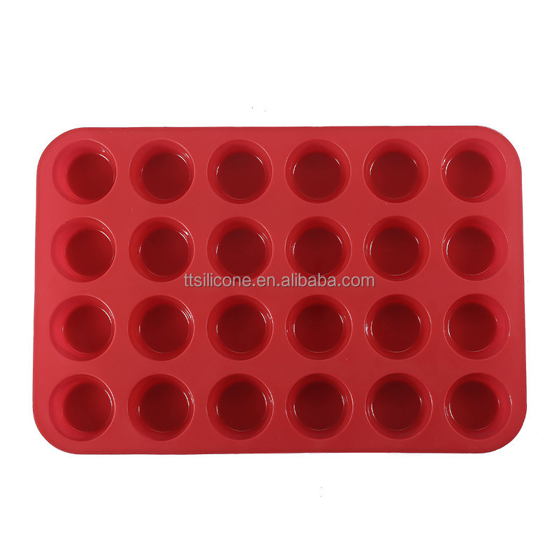 Silicone Moulds Baking Tools 24-link round muffin cups kitchen high temperature resistant baking pan cake moulds